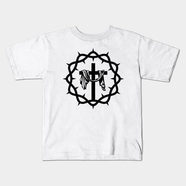 The crown of thorns and the cross of Jesus Kids T-Shirt by Reformer